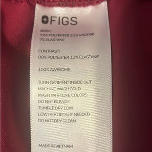 Figs Livingston basic dark magenta pants.